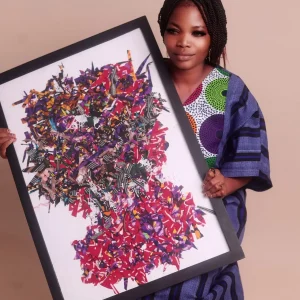 ankara heritage wall art(woman silhouette frame)