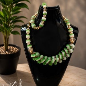 Home orange glass & beads set