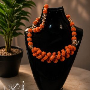 Home orange glass & beads set